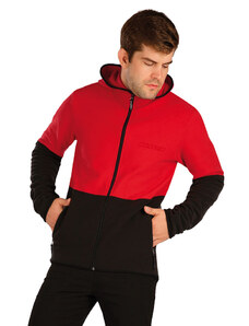 LITEX Herren Fleece Sweatshirt mit Kapuzen. 7A284, rot