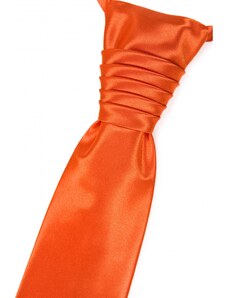 Avantgard Expressive orange Hochzeitskrawatte mit Einstecktuch