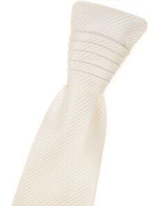 Avantgard Französische cremefarbene Krawatte mit gestreifter Textur und Einstecktuch