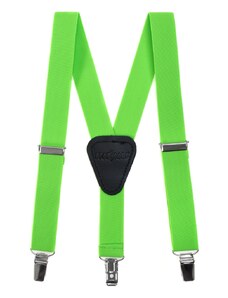 Avantgard Grüne, neonfarbene Hosenträger für Jungen mit Leder und Clips
