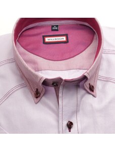 Männer Kurzarmhemd Willsoor violett glatt