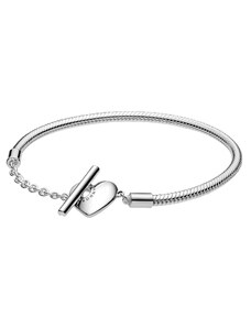 Pandora Silber-Armband für Damen Moments Herz T-Bar 599285C00-17, 17 cm