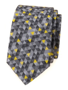 Avantgard Graue schmale Krawatte mit dreieckigem Muster