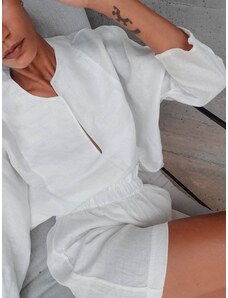 Luciee White Linen Shirt