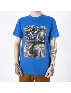 DYNAMIC Herren-T-Shirt aus kobaltblauer Baumwolle mit Aufdruck - Kleidung - kobaltisch || blue