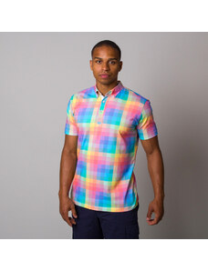 Herren klassisch Polo T-Shirt Willsoor 8098 mit farbe würfel