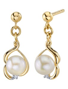 Eppi Goldene Perlen-Ohrringe mit Zirkonia Megan