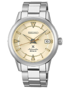 Seiko Prospex Land Armbanduhr Alpinist Stahl/Crème SPB241J1