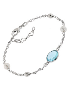 trendor Damen-Armband 925 Silber mit Quarz, Oliven und Perlen 51340