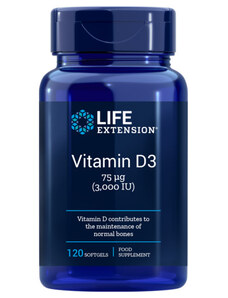 Life Extension Vitamín D3 3000 IU, 120 kapsúl