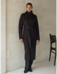 Luciee Iman Mohair Coat In Black