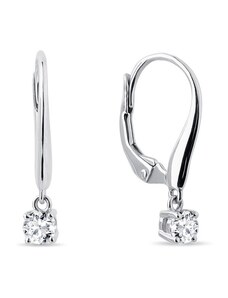 Hängende Weißgold-Ohrringe mit Diamant KLENOTA K0719042