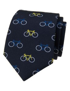 Avantgard Blaue Krawatte mit buntem Fahrradmuster