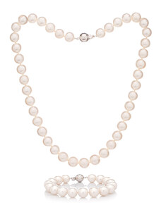 Buka Jewelry Perlenset Mutiara 9 AAA (PerlenArmband und PerlenHalskette) – weiss