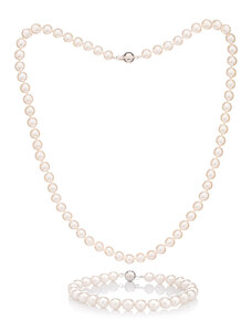Buka Jewelry Akoya 6,5 AAA Perlen Armband und Halskette Set