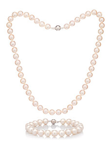 Buka Jewelry Akoya 8 AAA+ Perlen Armband und Halskette Set