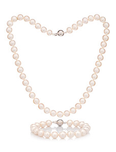 Buka Jewelry Perlenset Mutiara 9 AA (PerlenArmband und PerlenHalskette) – weiss