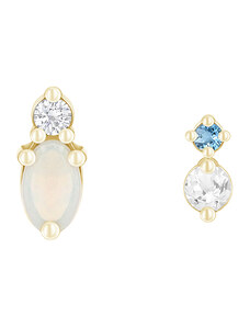 Eppi Cluster-Ohrringe mit Opal, Moissanit, Diamant und Topas Roseann