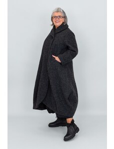 déjà vu Sesara Mantel im Oversized Look aus 100% Wolle in anthrazit Einheitsgröße - dejavu Fashion