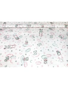 MADE IN ITALY Baumwollstoff Cats pink, h. 140 cm