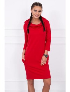 Mondo Italia, s.r.o. Kleid mit Kapuze und Taschen MIG8847 rot