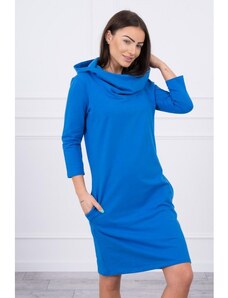 Mondo Italia, s.r.o. Kleid mit Kapuze und Taschen MIG8847 royalblau