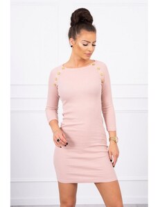 Mondo Italia, s.r.o. Damenkleid verziert mit Knöpfen MI5918 pulver pink