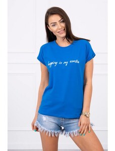 Mondo Italia, s.r.o. Frauen-T-Shirt SHOPPING IS MY CARDIO azurblau MI65297