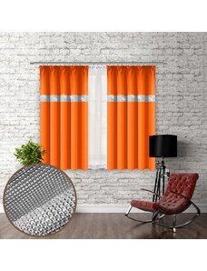 Mondo Italia, s.r.o. Vorhang mit Band und Zirkonen 140x160 cm orange