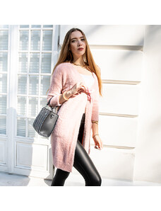 Moda Rosa weicher Damen Cape langer Pullover - Kleidung - Hell-Pink || pink