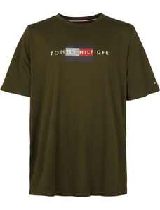 Tommy Hilfiger Big and Tall Logo Lines T Shirt Dunkelgrun