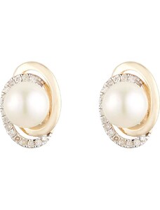 DIAMOND & CO Gold-Ohrstecker "Kochani" mit Diamanten und Perlen | onesize