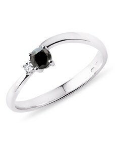 Wellen-Ring mit schwarzem Diamant KLENOTA K0769052