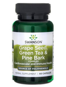 Swanson Grapeseed, Green Tea & Pine Bark Complex 60 St., Kapsel