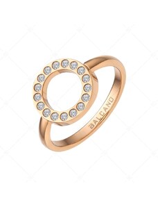 BALCANO - Veronic / 18K Rosévergoldeter Ring mit rundem Kopf und Zirkonia Edelsteinen