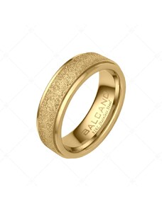 BALCANO - Caprice / Einzigartiger Edelstahl Ring mit Glitzer Oberfläche und 18K Gold Beschichtung