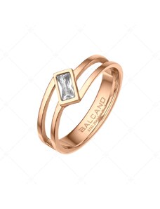 BALCANO - Principessa / Einzigartiger 18K rosévergoldeter Ring mit Zirkonia Edelstein