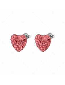 BALCANO - Cuore / Herzförmige Edelstahl Ohrringe mit Kristallen
