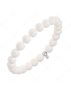 BALCANO - Weißes Jade / Mineral Perlen Armband