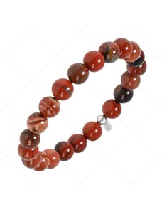 BALCANO - Rot gefleckter Jaspis / Mineral Perlen Armband
