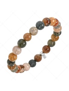 BALCANO - Buntes Ozean Steinquarz / Mineral Perlen Armband