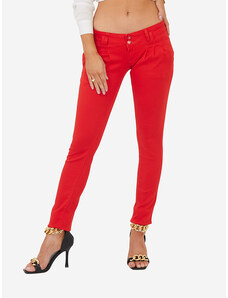 TrangJEANS Damenhose aus rotem Stoff mit niedriger Taille - Kleidung - rot