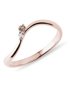 Ring aus Roségold mit champagnerfarbenem Diamanten KLENOTA K0770024