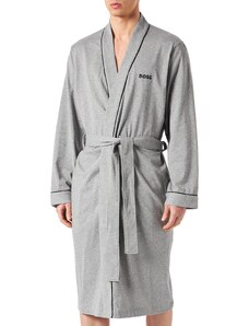 BOSS Bademantel Kimono aus weichem Baumwoll-Jersey, Medium Grey, XL