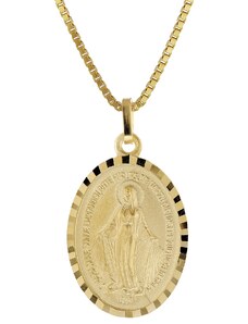 trendor Milagrosa Gold 333 Anhänger Madonna + Vergoldete Silberkette 51928-45, 45 cm