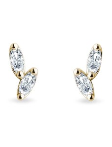 Ohrringe aus 14 kt Gelbgold mit Diamant im Marquise-Schliff KLENOTA K0841013