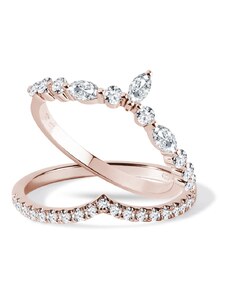 Trendiges Verlobungsset mit Diamanten in Roségold KLENOTA S0866014