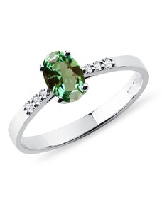 Ring mit grünem Turmalin in 14kt Weißgold KLENOTA K0297072