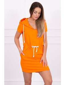Mondo Italia, s.r.o. Kleid mit Taschen und Kapuze MI8982 orange