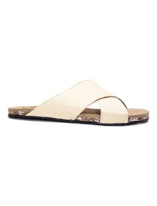 Nae Vegan Shoes Gaia White Vegan Flat Criss-cross Sandals